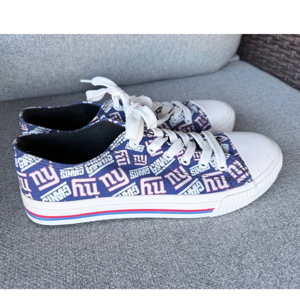 Womens Size 10 FOCO New York Giants NFL Canvas Sneakers Blue Gameday Fan Shoes